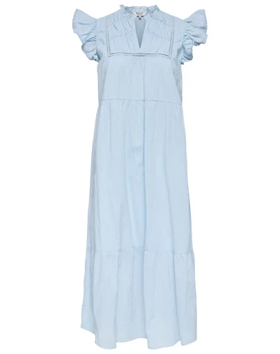 Only - ONLTea-Idris Frill Tape Kjole - Dream Blue